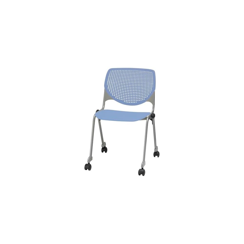 KFI Seating Kool Series Polypropylene Stack Chair with Perforated Back, Burgundy Finish