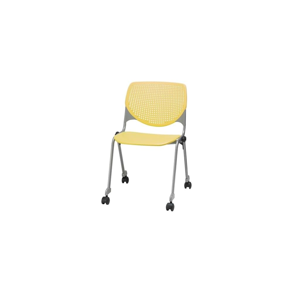 KFI Seating Kool Series Polypropylene Stack Chair with Perforated Back, Burgundy Finish