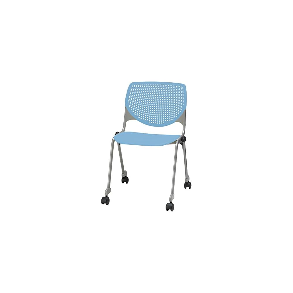 KFI Seating Kool Series Polypropylene Stack Chair with Perforated Back, Burgundy Finish