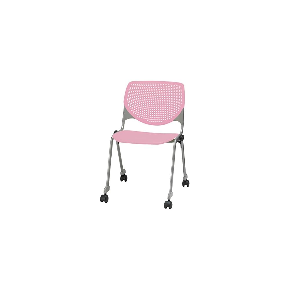 KFI Seating Kool Series Polypropylene Stack Chair with Perforated Back, Burgundy Finish