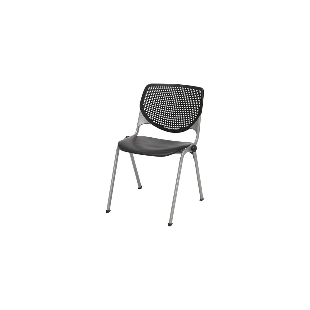 KFI Seating Kool Series Polypropylene Stack Chair with Perforated Back, Burgundy Finish