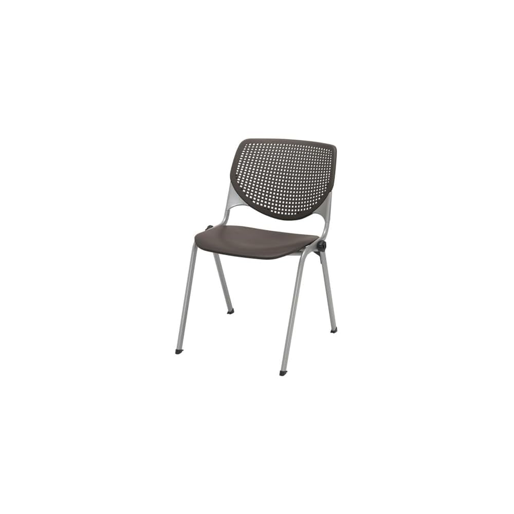 KFI Seating Kool Series Polypropylene Stack Chair with Perforated Back, Burgundy Finish