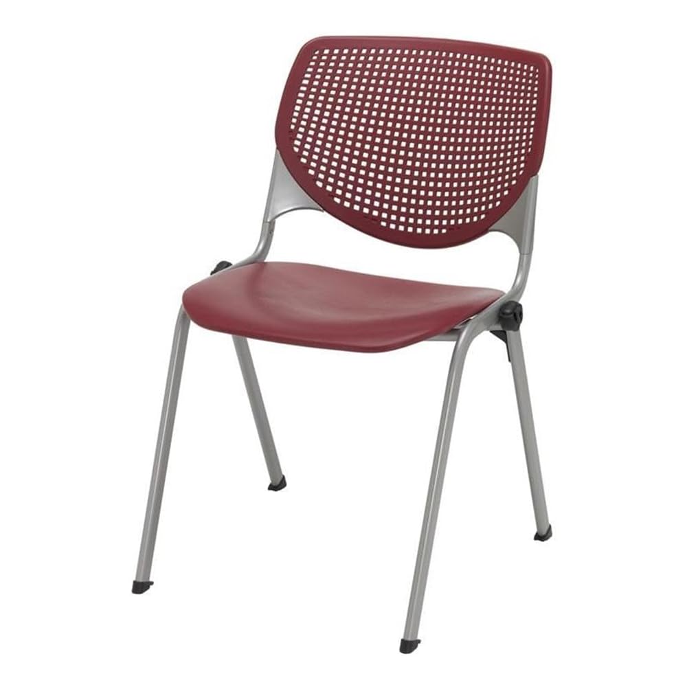 KFI Seating Kool Series Polypropylene Stack Chair with Perforated Back, Burgundy Finish